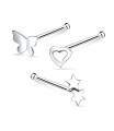 3 Silver Nose Stud Sets NSK-SET-1103